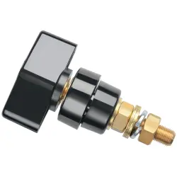 Pole terminal, 4 mm, black, 1000 V, 100 A, M8 threaded bolt, nickel-plated, POL 102 / SW
