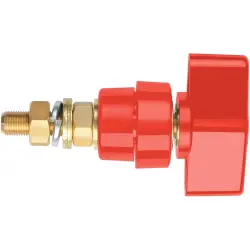 Pole terminal, 4 mm, red, 1000 V, 100 A, M8 threaded bolt, nickel-plated, POL 102 / RT