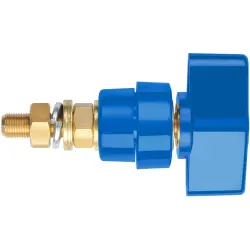Pole terminal, 4 mm, blue, 1000 V, 100 A, M8 threaded bolt, nickel-plated, POL 102 / BL