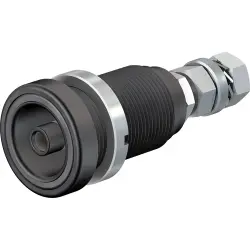 6 mm panel plug, threaded bolt, mounting Ø 18.5 mm, black, 14.0034-21
