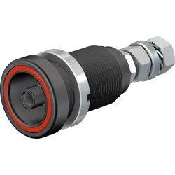 6 mm panel plug, threaded bolt, mounting Ø 18.5 mm, red, 14.0034-22