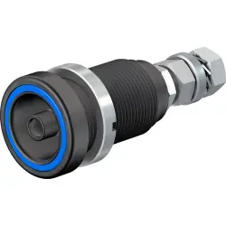 6 mm panel plug, threaded bolt, mounting Ø 18.5 mm, blue, 14.0034-23