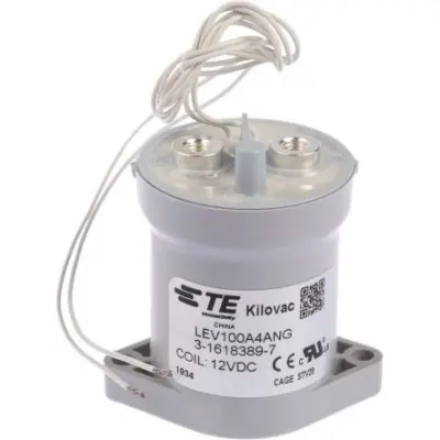High voltage contactor, 1 pole, 100 A, 900 VDC, 1 Form X, coil 48 VDC, bolt connection, 3-1618391-7 - 1