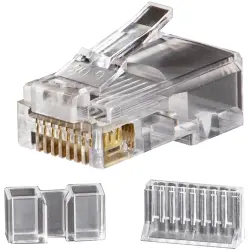 Plug, RJ45, 8 pole, 8P8C, Cat 5/Cat 5e, cable assembly, VDV826628, package with 10 pieces