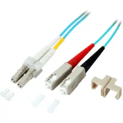 Duplex-jumper, LC to SC, 0.5 m, OM3, multimode 50/125 µm, O0314.0,5
