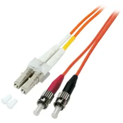 Duplex-jumper, LC to ST, 2 m, OM1, multimode 62.5/125 µm, O0371.2