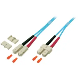 Duplex-jumper, SC to SC, 0.5 m, OM3, multimode 50/125 µm, O7413.0,5