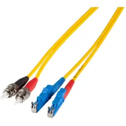 Duplex-jumper, E2000 to ST, 5 m, OS2, singlemode 9/125 µm, O0909.5