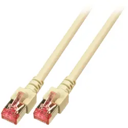 Patch cable, RJ45 plug, straight to RJ45 plug, straight, Cat 6, S/FTP, LSZH, 0.15 m, gray, K5510.0,15
