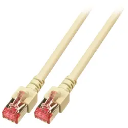 Patch cable, RJ45 plug, straight to RJ45 plug, straight, Cat 6, S/FTP, LSZH, 0.25 m, gray, K5510.0,25