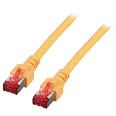 Patch cable, RJ45 plug, straight to RJ45 plug, straight, Cat 6, S/FTP, LSZH, 1 m, yellow, K5511.1 - 1