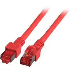 Patch cable, RJ45 plug, straight to RJ45 plug, straight, Cat 6, S/FTP, LSZH, 15 m, red, K5512.15