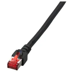 Patch cable, RJ45 plug, straight to RJ45 plug, straight, Cat 6, S/FTP, LSZH, 1 m, black, K5515.1