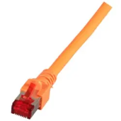 Patch cable, RJ45 plug, straight to RJ45 plug, straight, Cat 6, S/FTP, LSZH, 10 m, orange, K5516.10