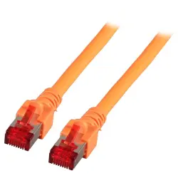 Patch cable, RJ45 plug, straight to RJ45 plug, straight, Cat 6, S/FTP, LSZH, 25 m, orange, K5516.25