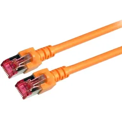 Patch cable, RJ45 plug, straight to RJ45 plug, straight, Cat 6, S/FTP, LSZH, 5 m, orange, K5516.5