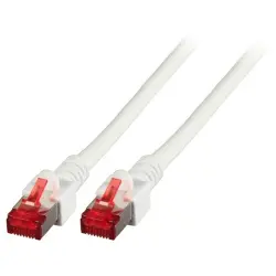 Patch cable, RJ45 plug, straight to RJ45 plug, straight, Cat 6, S/FTP, LSZH, 2 m, white, K5518.2