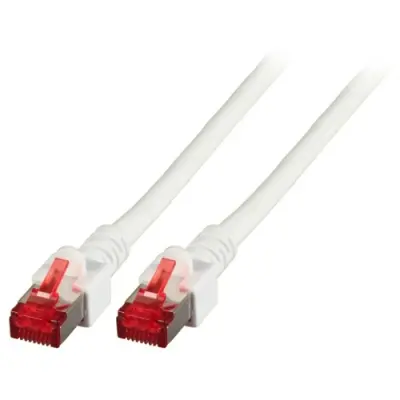 Patch cable, RJ45 plug, straight to RJ45 plug, straight, Cat 6, S/FTP, LSZH, 50 m, white, K5518.50 - 1