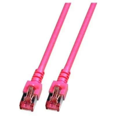Patch cable, RJ45 plug, straight to RJ45 plug, straight, Cat 6, S/FTP, LSZH, 15 m, magenta, K5519.15 - 1