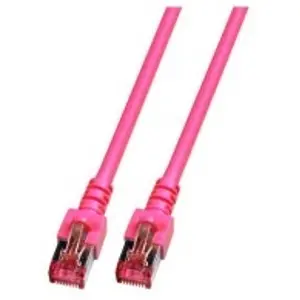 Patch cable, RJ45 plug, straight to RJ45 plug, straight, Cat 6, S/FTP, LSZH, 2 m, magenta, K5519.2 - 1