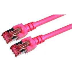 Patch cable, RJ45 plug, straight to RJ45 plug, straight, Cat 6, S/FTP, LSZH, 3 m, magenta, K5519.3