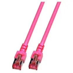 Patch cable, RJ45 plug, straight to RJ45 plug, straight, Cat 6, S/FTP, LSZH, 5 m, magenta, K5519.5