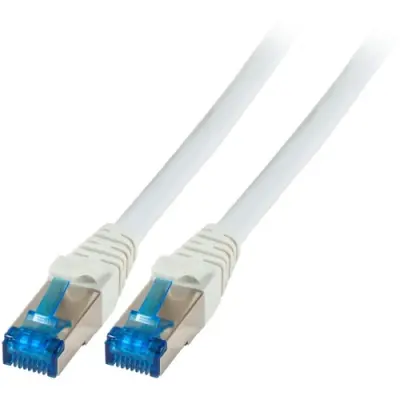 Patch cable, RJ45 plug, straight to RJ45 plug, straight, Cat 6A, S/FTP, PVC, 0.5 m, gray, K5535GR.0,5 - 1