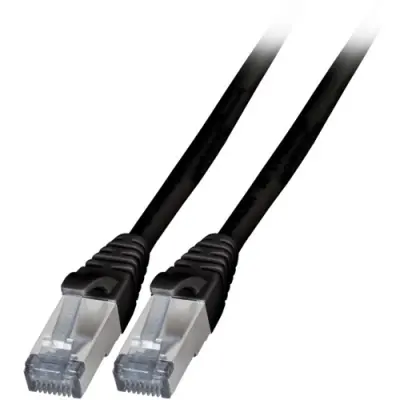 Patch cable, RJ45 plug, straight to RJ45 plug, straight, Cat 6A, S/FTP, LSZH, 15 m, black, K5538SW.15 - 1