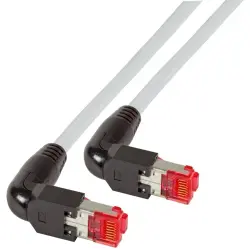 Patch cable, RJ45 plug, angled to RJ45 plug, angled, Cat 6A, S/FTP, LSZH, 10 m, gray, K4137GR.10