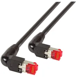 Patch cable, RJ45 plug, angled to RJ45 plug, angled, Cat 6A, S/FTP, LSZH, 5 m, black, K4137SW.5