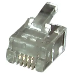 Plug, RJ10, 4 pole, 4P4C, IDC connection, cable assembly, 37517.1-100, package with 100 pieces