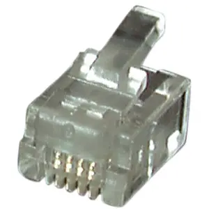 Plug, RJ10, 4 pole, 4P4C, IDC connection, cable assembly, 37517.1-100, package with 100 pieces - 1