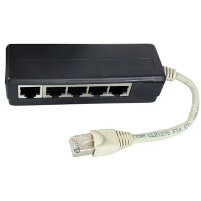 ISDN adapter, RJ45 plug to 5 x RJ45 socket, straight, Cat 6, K5117.015 - 1