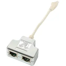 T-adapter, RJ45 plug to 2 x RJ45 socket, straight, Cat 6, K5126.015