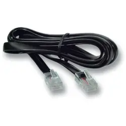 Telephone cable, RJ45 plug, straight to RJ45 plug, straight, 1 m, black, K2407SW.1