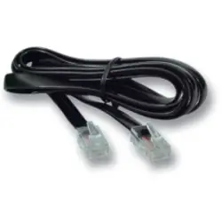 Telephone cable, RJ12 plug, straight to RJ12 plug, straight, 6 m, black, K2404SW.6