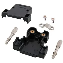 D-Sub connector housing, size: 1 (DE), straight 180°, cable Ø 6 mm, plastic, black, 29415.1