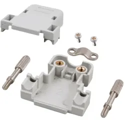 D-Sub connector housing, size: 1 (DE), straight 180°, cable Ø 6 mm, plastic, gray, 29416.1