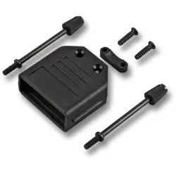 D-Sub connector housing, size: 3 (DB), straight 180°, cable Ø 12.5 mm, plastic, black, 29484.1