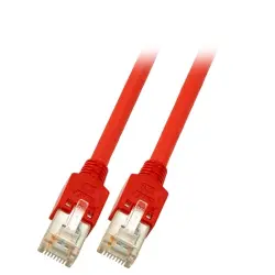 Patch cable, crossover, RJ45 plug, straight to RJ45 plug, straight, Cat 5e, SF/UTP, PVC, 2 m, red, K2793.2