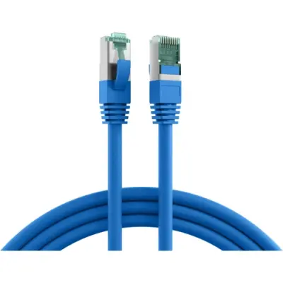Patch cable, RJ45 plug, straight to RJ45 plug, straight, Cat 6A, S/FTP, LSZH, 10 m, blue, MK6001.10BL - 1