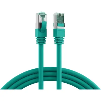Patch cable, RJ45 plug, straight to RJ45 plug, straight, Cat 6A, S/FTP, LSZH, 1.5 m, green, MK6001.1,5GR - 1