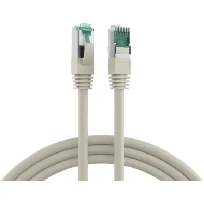 Patch cable, RJ45 plug, straight to RJ45 plug, straight, Cat 6A, S/FTP, LSZH, 3 m, gray, MK6001.3G - 1
