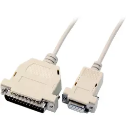 Printer cable, 1.8 m, D-Sub plug, 25 pole to D-Sub socket, 9 pole, EK150.1,8