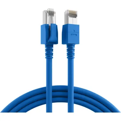 Patch cable, RJ45 plug, straight to RJ45 plug, straight, Cat 6A, S/FTP, LSZH, 5 m, blue, DCK1001BL.5 - 1