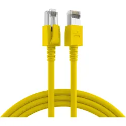 Patch cable, RJ45 plug, straight to RJ45 plug, straight, Cat 6A, S/FTP, LSZH, 1 m, yellow, DCK1001GE.1