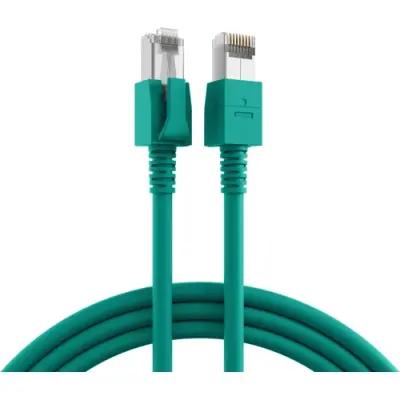 Patch cable, RJ45 plug, straight to RJ45 plug, straight, Cat 6A, S/FTP, LSZH, 1 m, green, DCK1001GN.1 - 1