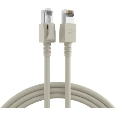 Patch cable, RJ45 plug, straight to RJ45 plug, straight, Cat 6A, S/FTP, LSZH, 3 m, gray, DCK1001GR.3 - 1