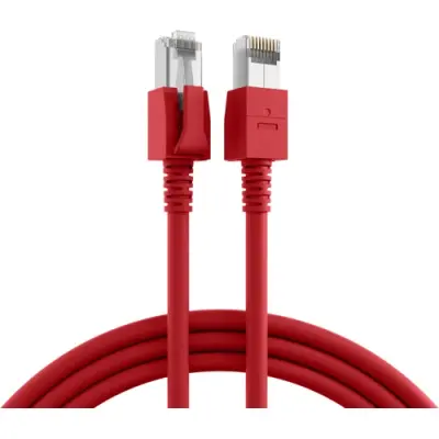 Patch cable, RJ45 plug, straight to RJ45 plug, straight, Cat 6A, S/FTP, LSZH, 3 m, red, DCK1001RT.3 - 1