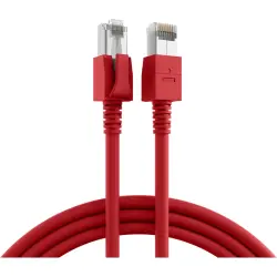 Patch cable, RJ45 plug, straight to RJ45 plug, straight, Cat 6A, S/FTP, LSZH, 3 m, red, DCK1001RT.3